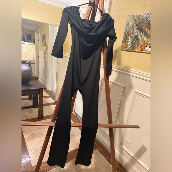SHEIN Pants - SHEIN Off-Shoulder Black Jumpsuit